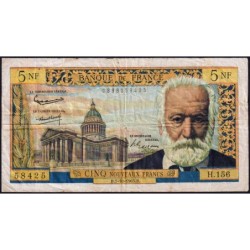 F 56-20 - 07/10/1965 - 5 nouv. francs - Victor Hugo - Série H.156 - Etat : TB-