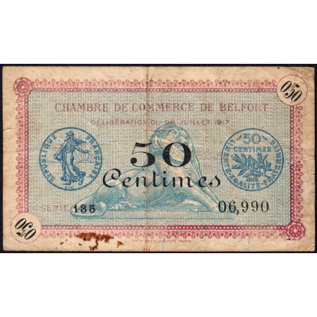 Belfort - Pirot 23-26 - 50 centimes - Série 135 - 28/07/1917 - Etat : B+