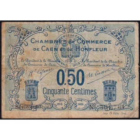 Caen & Honfleur - Pirot 34-4 - 50 centimes - Série 003 - 1915 - Etat : TB-