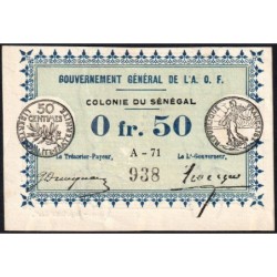 Colonie du Sénégal - Pick 1a - 50 centimes - Série A-71 - 11/02/1917 - Etat : pr.NEUF