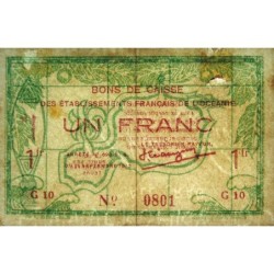 Océanie française - Pick 11c - 1 franc - Série G 10 - 1943 - Etat : TB-