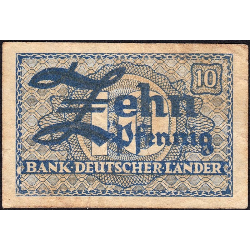 Allemagne RFA - Pick 12_2 - 10 pfennig - 1948 - Etat : TB