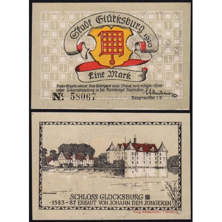 Allemagne - Notgeld - Glücksburg - 1 mark - Type 2 - 1920 - Etat : NEUF