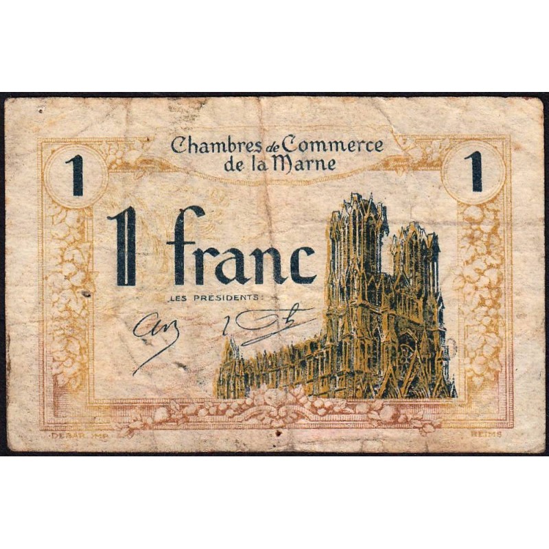 Châlons-sur-Marne, Epernay, Reims - Pirot 43-2 - 1 franc - 10/10/1920 - Etat : B