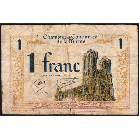 Châlons-sur-Marne, Epernay, Reims - Pirot 43-2 - 1 franc - 10/10/1920 - Etat : B