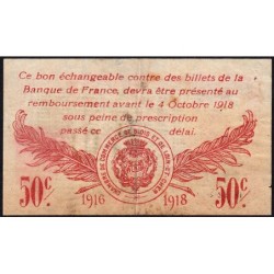 Blois (Loir-et-Cher) - Pirot 28-5 variété - 50 centimes - 03/10/1916 - Etat : TB+