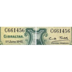 Gibraltar - Pick 15b_1 - 1 pound - Série C - 01/06/1942 - Etat : TTB+