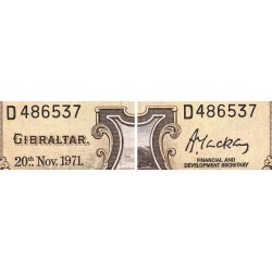 Gibraltar - Pick 19b_2 - 5 pounds - Série D - 20/11/1971 - Etat : SUP-