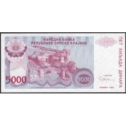 Croatie - Krajina - Pick R20 - 5'000 dinara - Série A - 1993 - Etat : NEUF