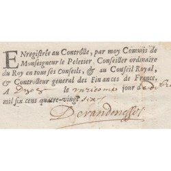 Saône-et-Loire - Mâcon - Louis XIV - Revenus casuels 1687 - 26 livres - Etat : TTB