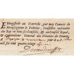 Saône-et-Loire - Mâcon - Louis XIV - Revenus casuels 1689 - 26 livres - Etat : TTB