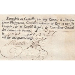 Saône-et-Loire - Mâcon - Louis XIV - Revenus casuels 1692 - 26 livres - Etat : TTB+