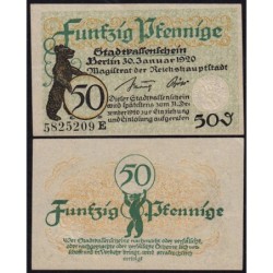 Allemagne - Notgeld - Berlin - 50 pfennig - Série E - 30/01/1920 - Etat : NEUF