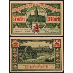 Allemagne - Notgeld - Elberfeld (Wuppertal) - 2 mark - Type 4 - 01/10/1920 - Etat : TB+