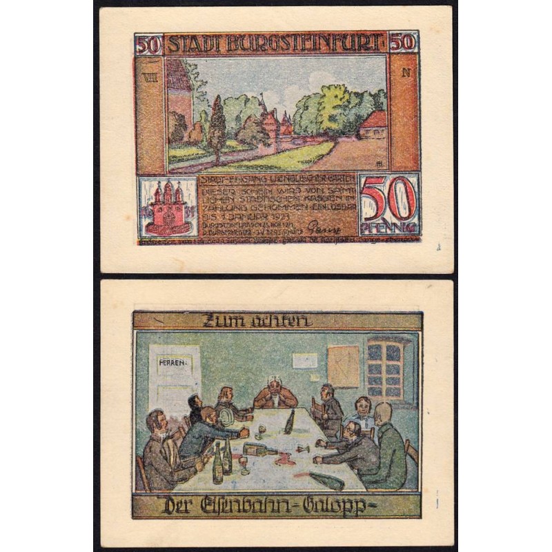 Allemagne - Notgeld - Burgsteinfurt - 50 pfennig - Série VIII - Lettre N - 23/11/1921 - Etat : NEUF