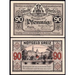 Allemagne - Notgeld - Greiz - 90 pfennig - 05/09/1921 - Etat : SPL