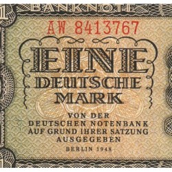 Allemagne RDA - Pick 9b_2 - 1 deutsche mark - 1948 - Série AW - Etat : TB