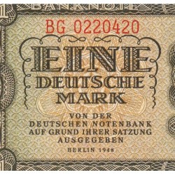 Allemagne RDA - Pick 9b_2 - 1 deutsche mark - 1948 - Série BG - Etat : SPL+