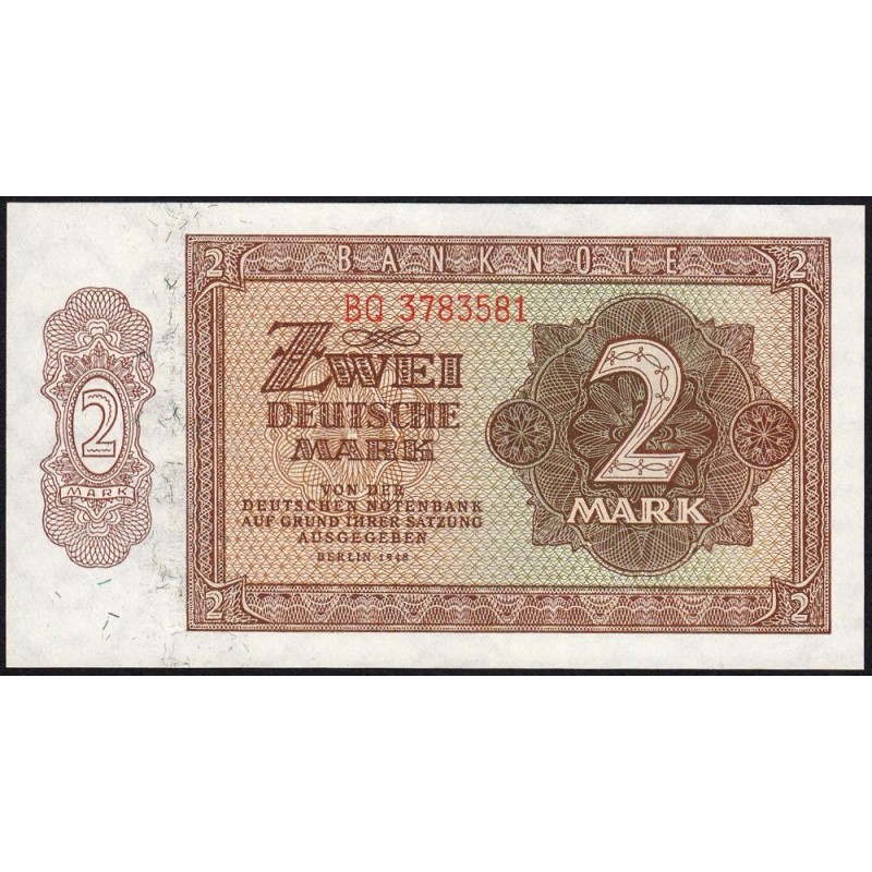 Allemagne RDA - Pick 10b_2 - 2 deutsche mark - 1948 - Série BQ - Etat : NEUF