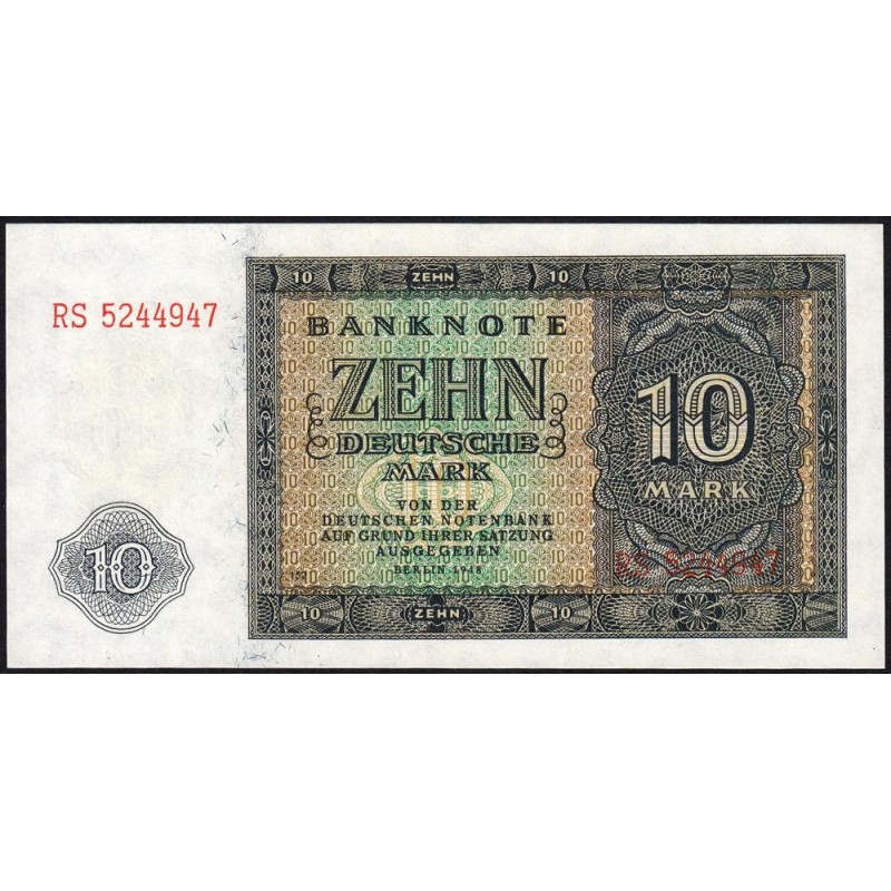 Allemagne RDA - Pick 12b - 10 deutsche mark - 1948 - Série RS - Etat : NEUF