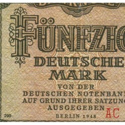 Allemagne RDA - Pick 14b - 50 deutsche mark - 1948 - Série AC - Etat : TB+