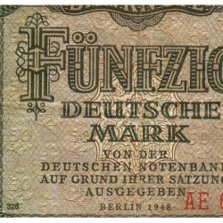 Allemagne RDA - Pick 14b - 50 deutsche mark - 1948 - Série AE - Etat : TB+