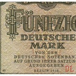 Allemagne RDA - Pick 14b - 50 deutsche mark - 1948 - Série DL - Etat : TTB