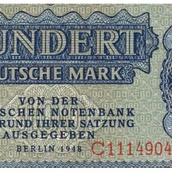 Allemagne RDA - Pick 15a - 100 deutsche mark - 1948 - Série C - Etat : pr.NEUF