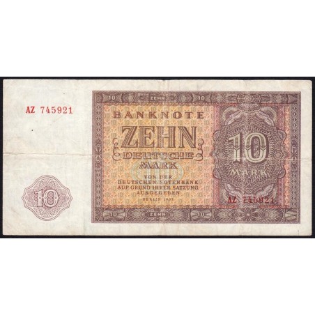 Allemagne RDA - Pick 18a - 10 deutsche mark - 1955 - Série AZ - Etat : TB