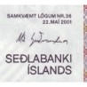 Islande - Pick 59a_6 - 1'000 kronur - Série E - Loi 2001 (2010) - Etat : pr.NEUF