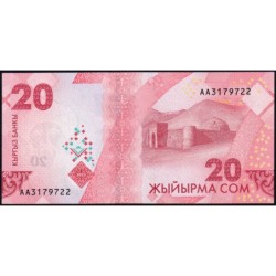 Kirghizistan - Pick 34a - 20 som - série AA - 2023 - Etat : NEUF