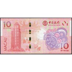 Chine - Macao - Pick 125 - 10 patacas - 01/01/2022 - Année du tigre - Etat : NEUF