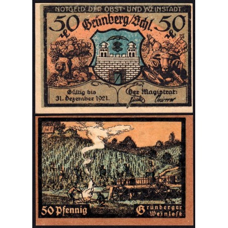 Pologne - Notgeld - Grünberg (Zielona Gora) - 50 pfennig - Type 6 - 1921 - Etat : NEUF