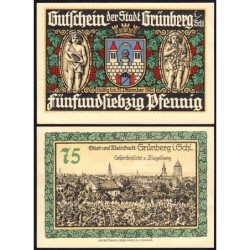 Pologne - Notgeld - Grünberg (Zielona Gora) - 75 pfennig - Type 1 - 1921 - Etat : SPL+