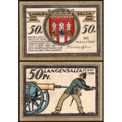 Allemagne - Notgeld - Langensalza - 50 pfennig - Type 4 - 1921 - Etat : NEUF