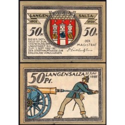 Allemagne - Notgeld - Langensalza - 50 pfennig - Type 4 - 1921 - Etat : SUP