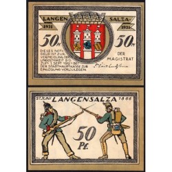 Allemagne - Notgeld - Langensalza - 50 pfennig - Type 6 - 1921 - Etat : SPL