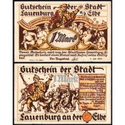 Allemagne - Notgeld - Lauenburg-an-der-Elbe - 1 mark - Réf. 2 - 01/07/1921 - Etat : TTB