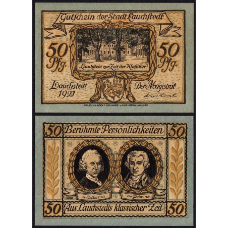 Allemagne - Notgeld - Lauchstedt (Bad Lauchstädt) - 50 pfennig - Type 3 - 1921 - Etat : NEUF