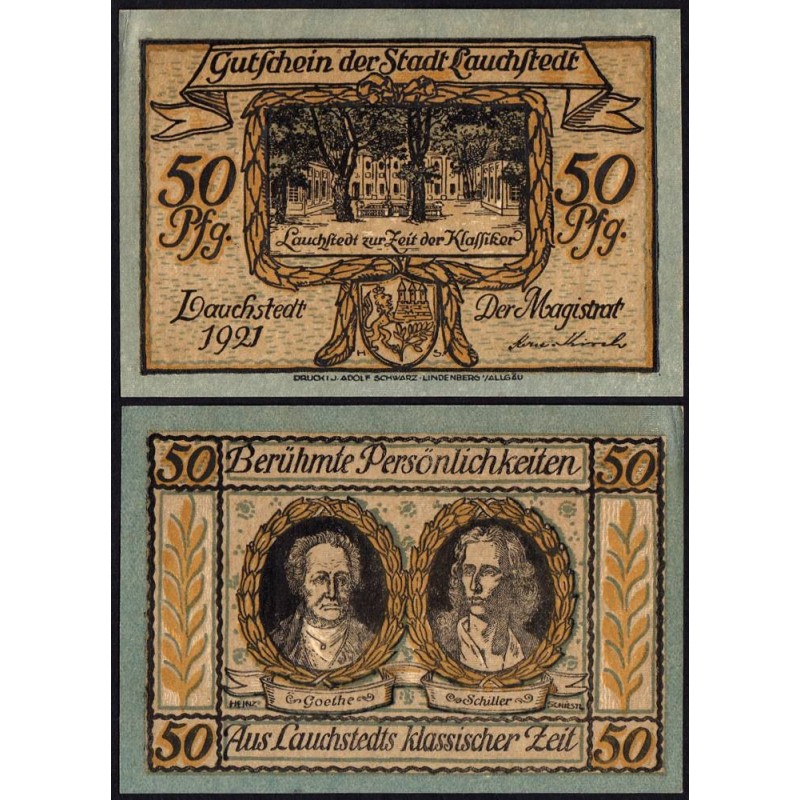 Allemagne - Notgeld - Lauchstedt (Bad Lauchstädt) - 50 pfennig - Type 4 - 1921 - Etat : SPL+