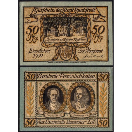 Allemagne - Notgeld - Lauchstedt (Bad Lauchstädt) - 50 pfennig - Type 4 - 1921 - Etat : SPL+