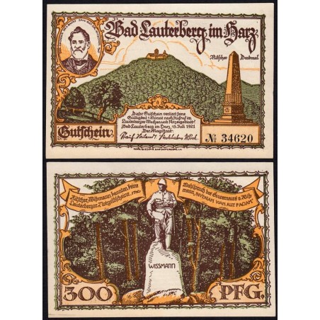 Allemagne - Notgeld - Lauterberg - 300 pfennig - Réf. c - 15/07/1921 - Etat : NEUF