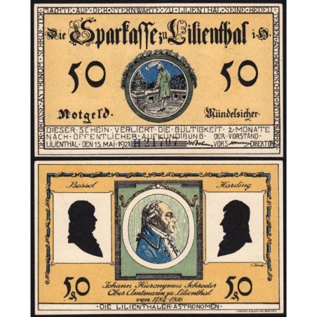 Allemagne - Notgeld - Lilienthal - 50 pfennig - Série H - 15/05/1921 - Etat : SPL+