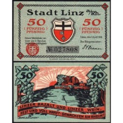 Allemagne - Notgeld - Linz - 50 pfennig - Réf. a - 01/04/1919 (1921) - Etat : NEUF