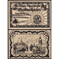 Allemagne - Notgeld - Lippstadt - 25 pfennig - 10/09/1920 - Etat : NEUF