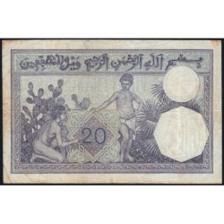 Tunisie - Pick 6b_2 - 20 francs - Série X.3292 - 23/02/1939 - Etat : TB+