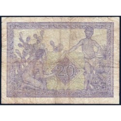 Tunisie - Pick 18 - 20 francs - Série Y.1910 - 03/04/1945 - Etat : TB-