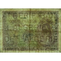 Tunisie - Pick 18 - 20 francs - Série U.2156 - 07/05/1945 - Etat : TTB+