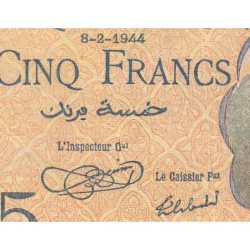 Algérie - Pick 94a - 5 francs - Série Z.142 - 08/02/1944 - Etat : TB