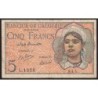 Algérie - Pick 94b - 5 francs - Série L.1323 - 02/10/1944 - Etat : TB